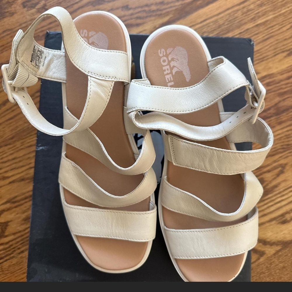 Sorel Cream and Tan Platform Sandals - Picture 5 of 8